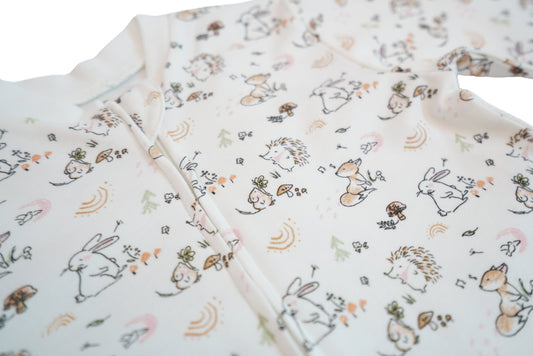 100% Organic Cotton - Zipper Bodysuit - Woodland - OBabyz
