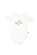 Load image into Gallery viewer, Short-Sleeve Bodysuit in Off white / Blue Dino - OBabyz