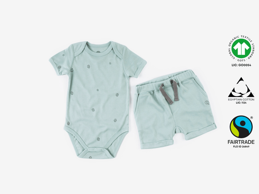 Caico Short Sleeve Baby Body & Shorts Set - OBabyz