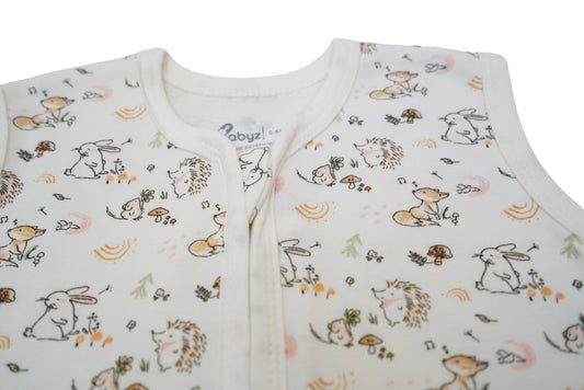 100% Organic Cotton - Muslin Walker Sleep Sack - Woodland - OBabyz