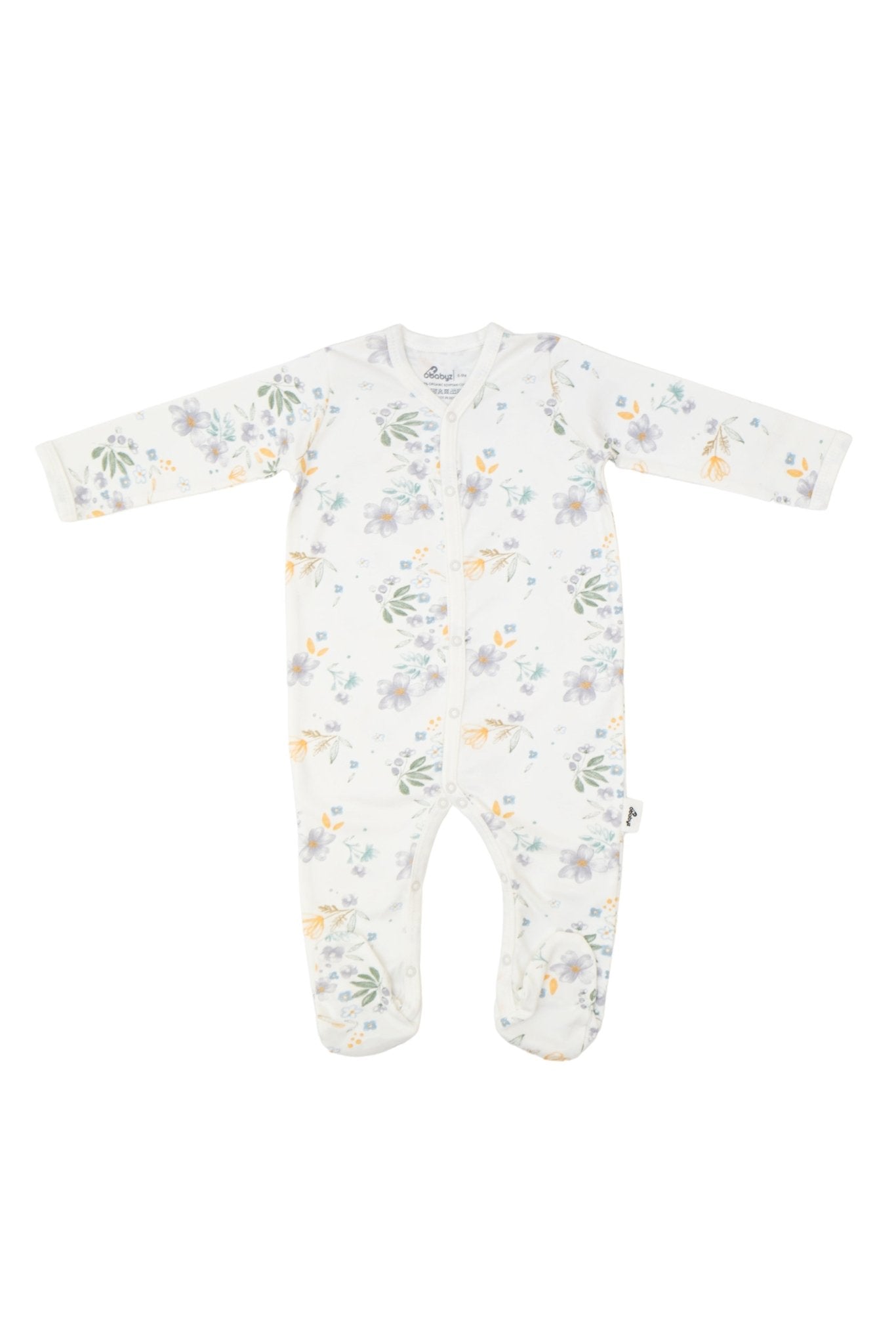 100% Organic Cotton - Snap Front Footie - Modern Daisy - OBabyz