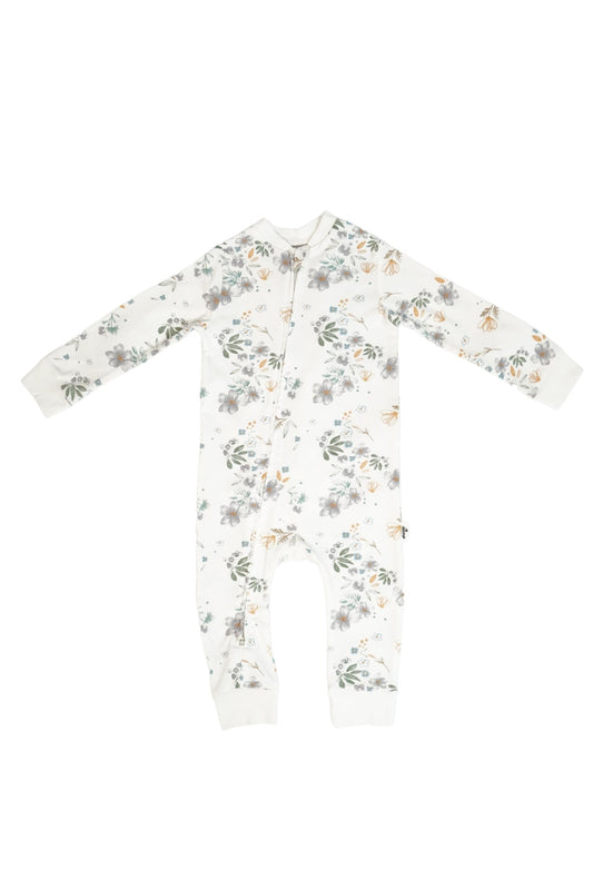 100% Organic Cotton - Zipper Bodysuit - Modern Daisy - OBabyz