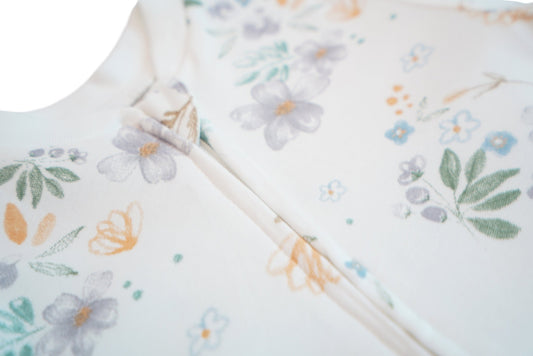 100% Organic Cotton - Zipper Bodysuit - Modern Daisy - OBabyz