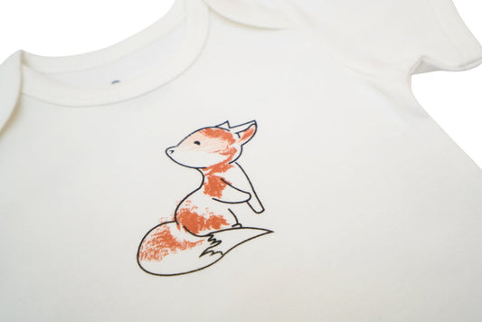 Short-Sleeve Bodysuit in Off white / Fox - OBabyz
