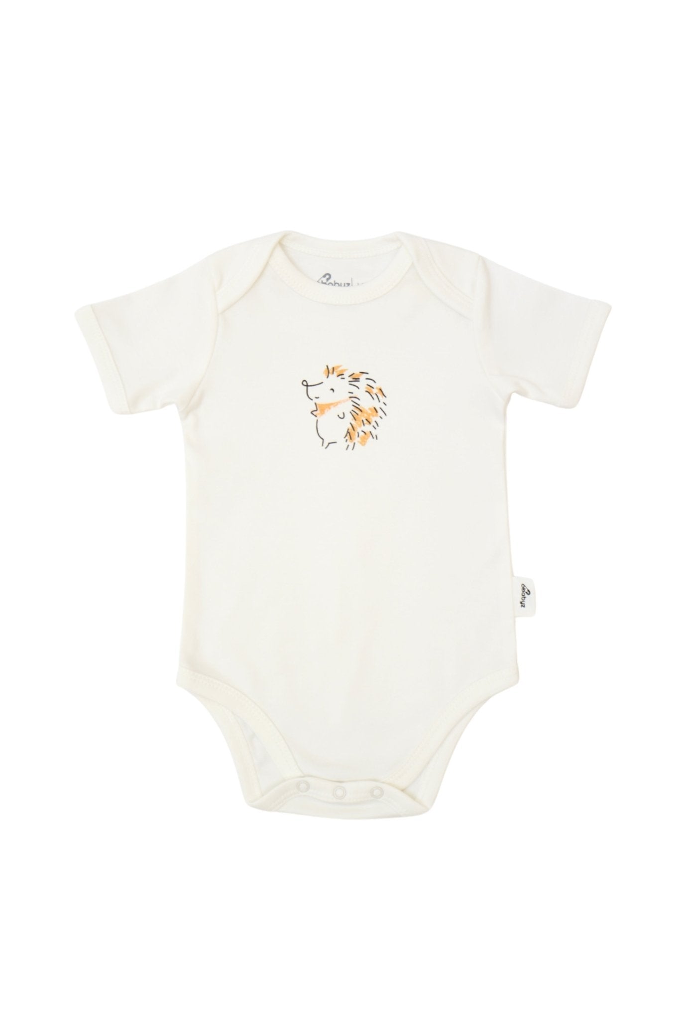 Short-Sleeve Bodysuit in Off white / Hedgehog - OBabyz