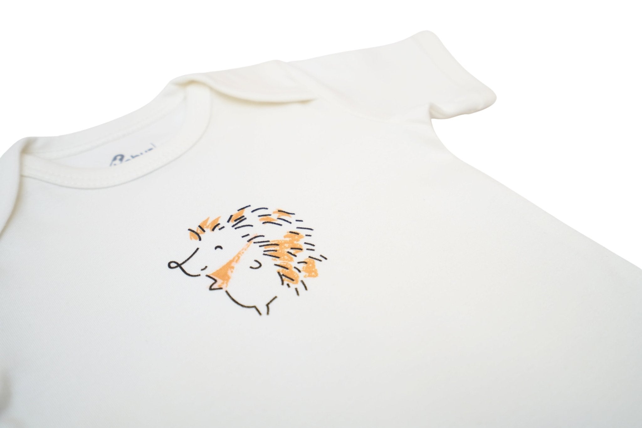 Short-Sleeve Bodysuit in Off white / Hedgehog - OBabyz