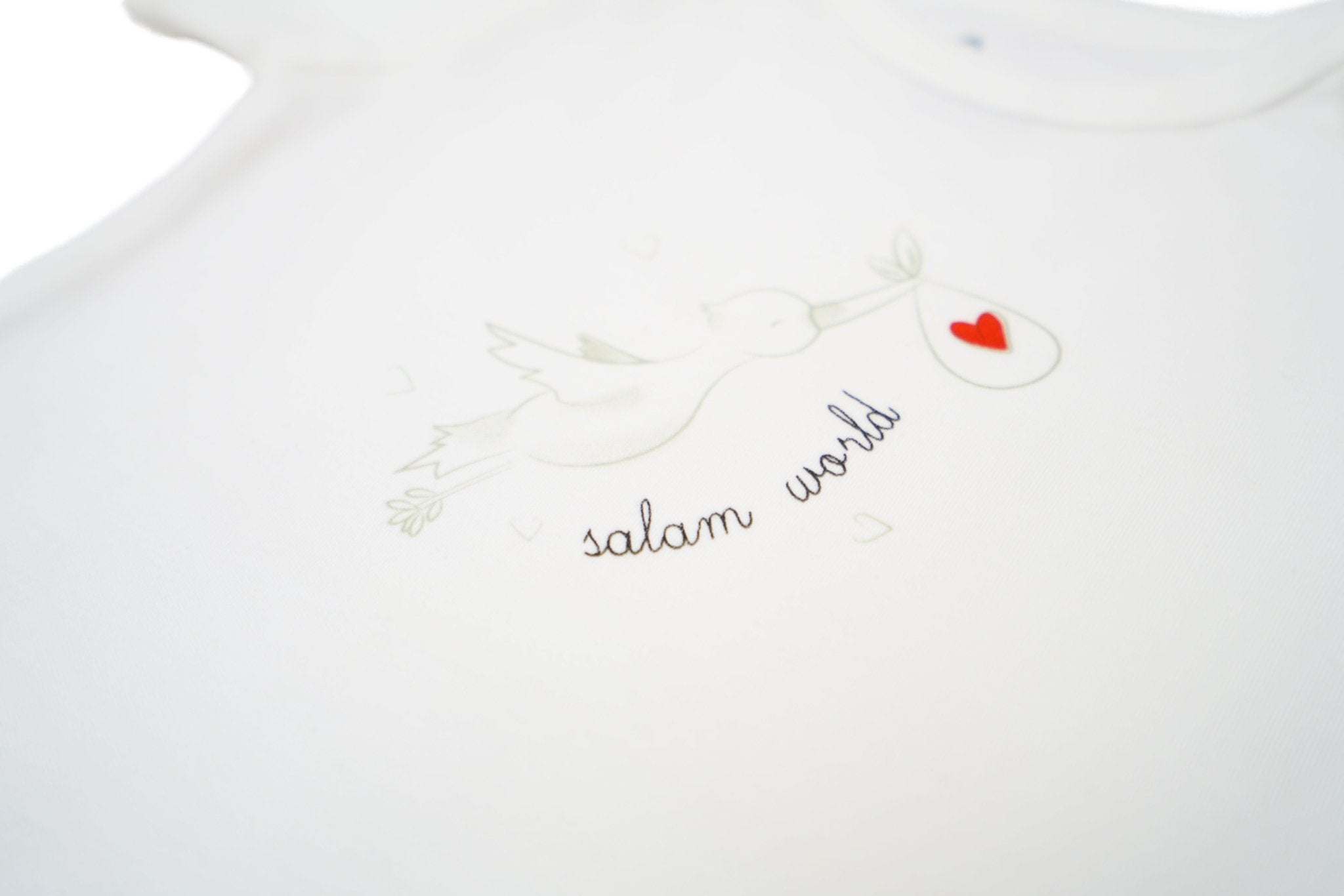 Short-Sleeve Bodysuit in Off white / Stork - OBabyz
