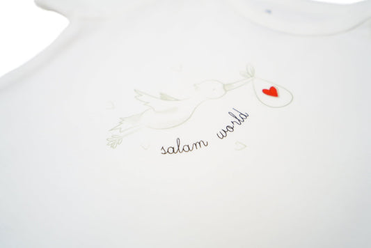 Short-Sleeve Bodysuit in Off white / Stork - OBabyz