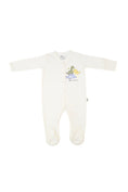 Load image into Gallery viewer, Snap Front Footy without mitts in Off white / 3 Dino - OBabyz
