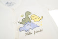 Load image into Gallery viewer, Snap Front Footy without mitts in Off white / 3 Dino - OBabyz

