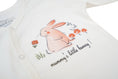 Load image into Gallery viewer, Snap Front Footy without mitts in Off white / Red Rabbit - OBabyz
