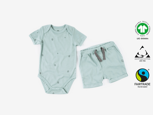 Caico Short Sleeve Baby Body & Shorts Set - OBabyz