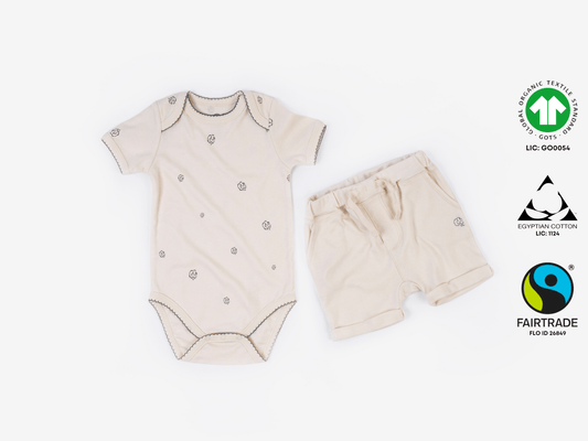 Caico Short Sleeve Baby Body with Short Set - OBabyz
