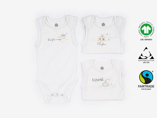 Caico Sleeveless Baby Body - Set of 3 - OBabyz